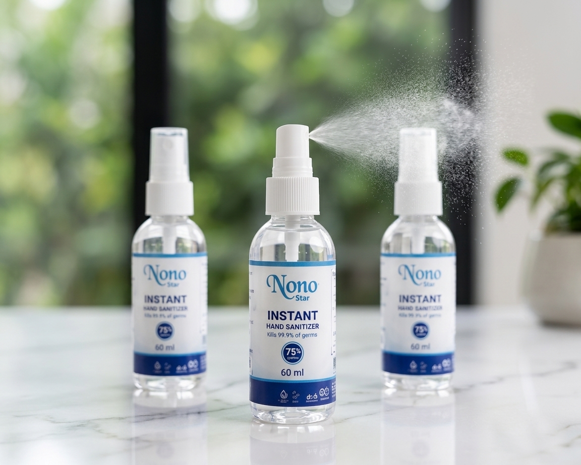Nono Star Instant Hand Sanitizer — Hand hygiene on the go, where soap and water are not available.