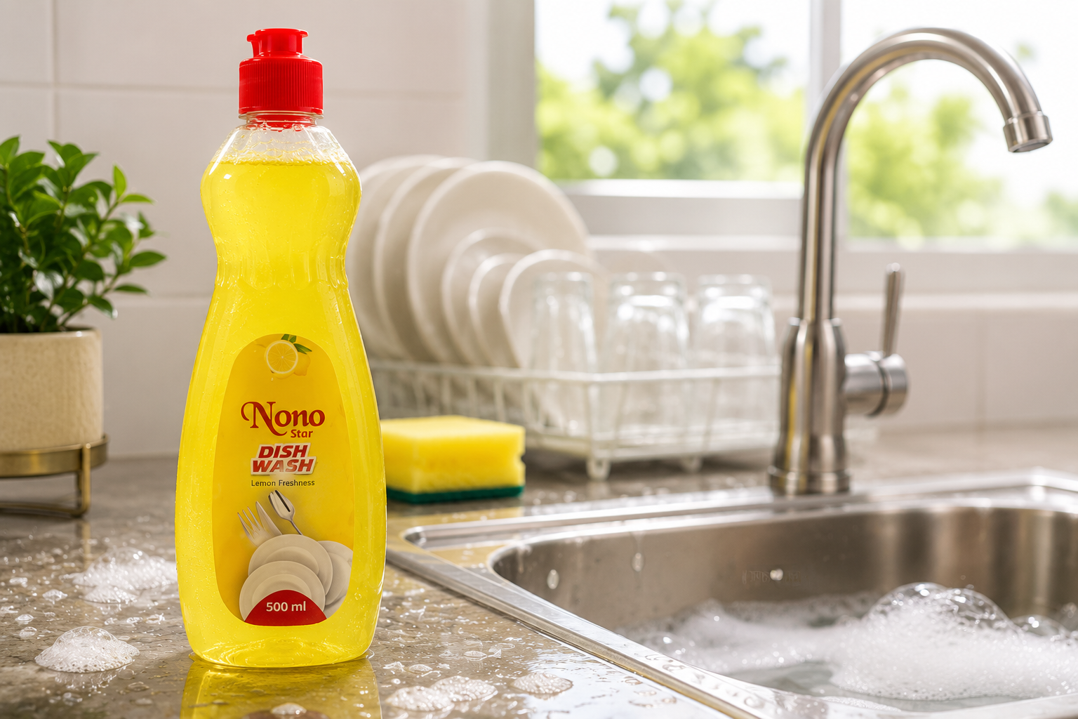 Nono Star Washing-Up Liquid — Dishes, cookware and kitchen surfaces.
