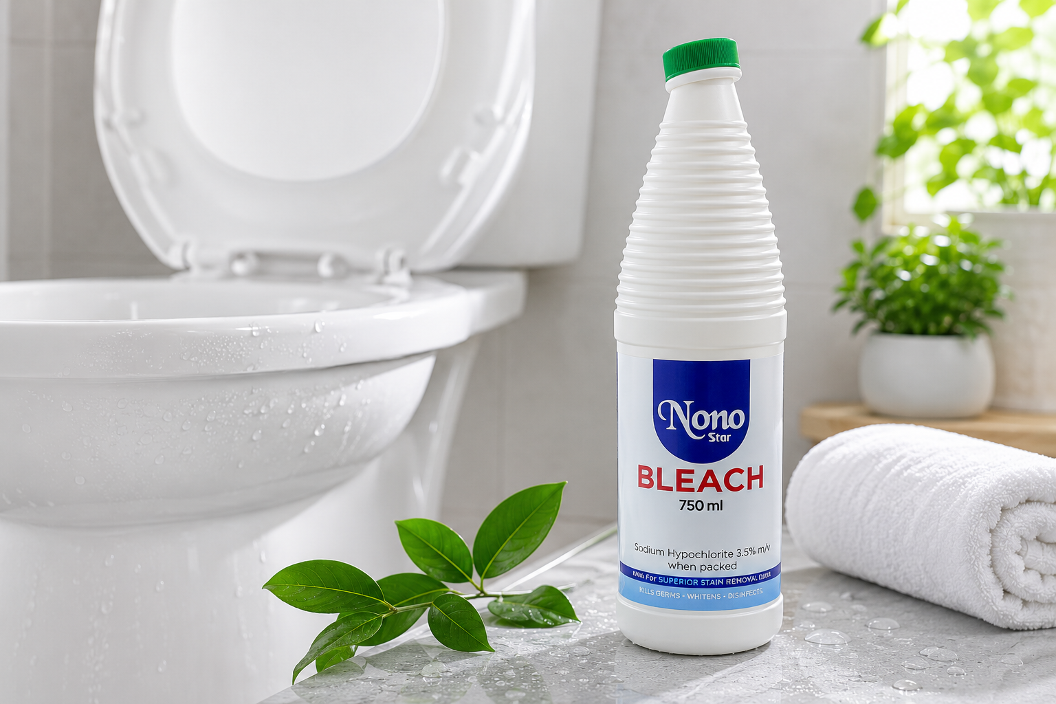 Nono Star Bleach — Whitening whites and cleaning bathrooms, sinks and floors.